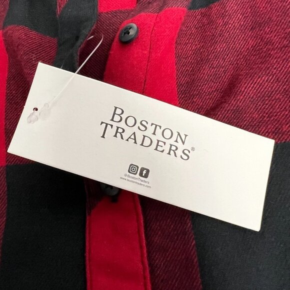 Boston Traders Womens Red Black Check Long Sleeve Button-Up Shirt Size Small New - Picture 10 of 10